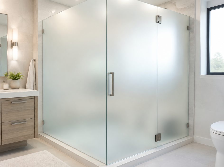 Frosted shower glass sample
