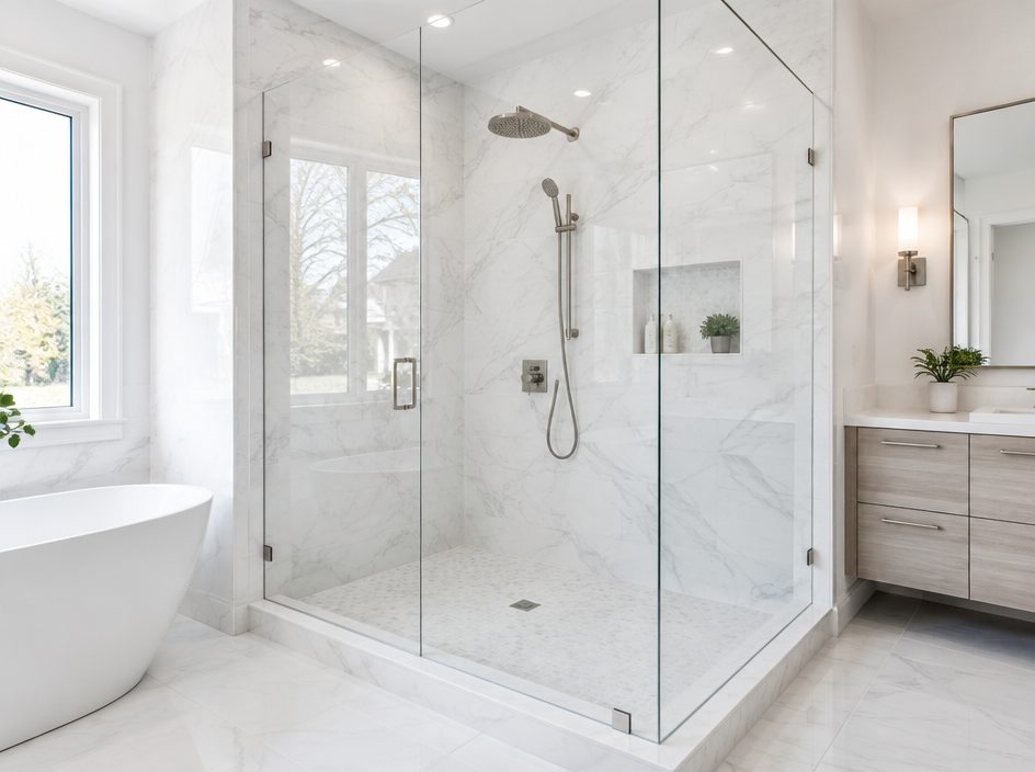 Low-Iron shower glass sample