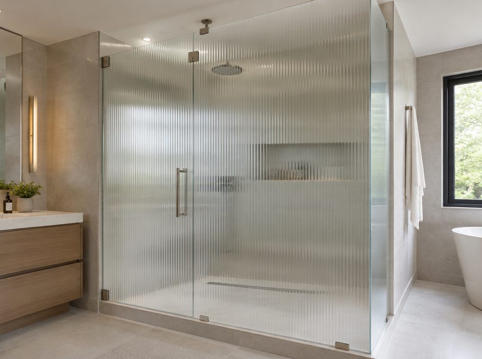 Reeded shower glass sample