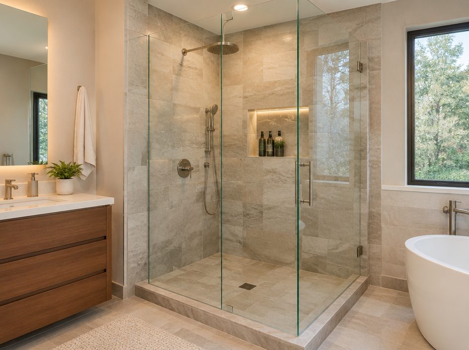 Clear shower glass sample